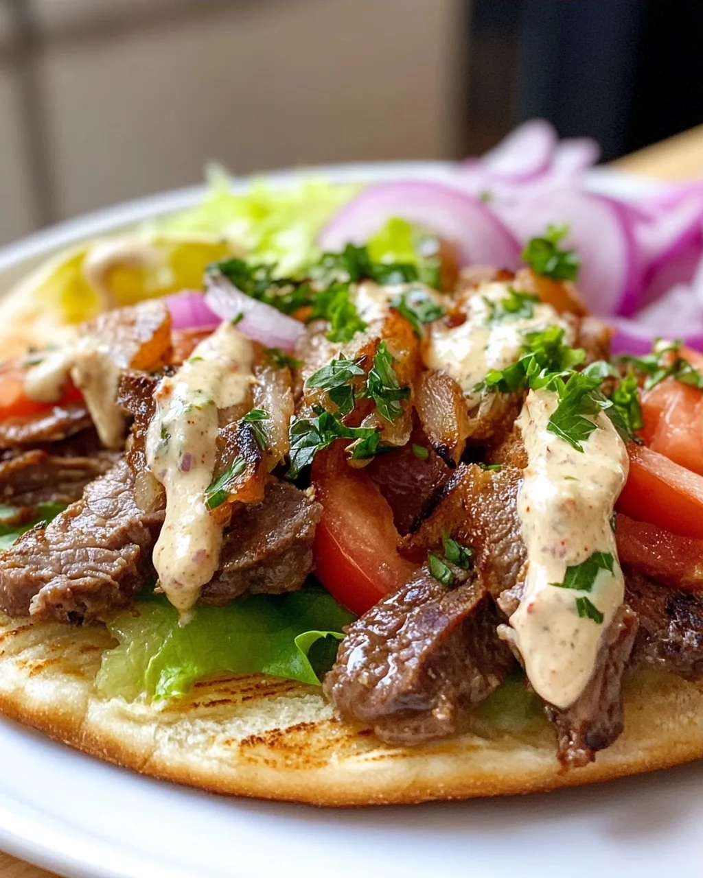 Beef Gyros with Delicious Non-Alcohol Metaxa Sauce Recipe