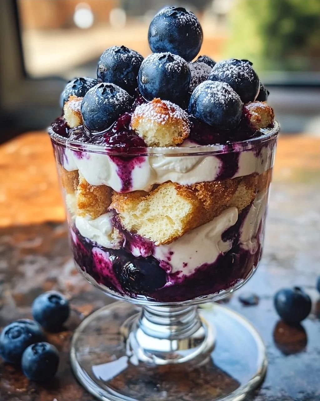 Blaubeer Tiramisu im Glas ohne Ei & Alkohol