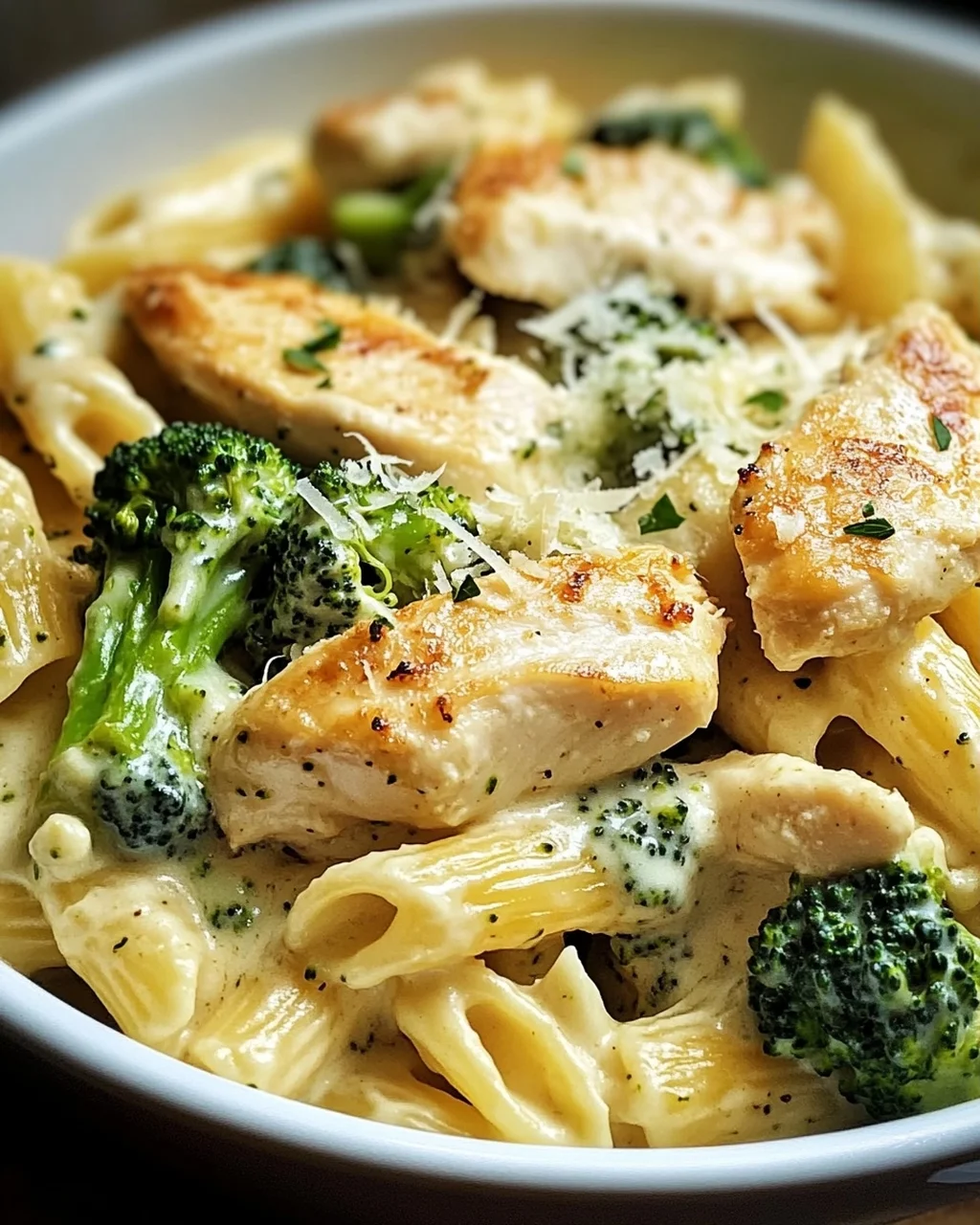 Cremige Hähnchen-Brokkoli-Pasta