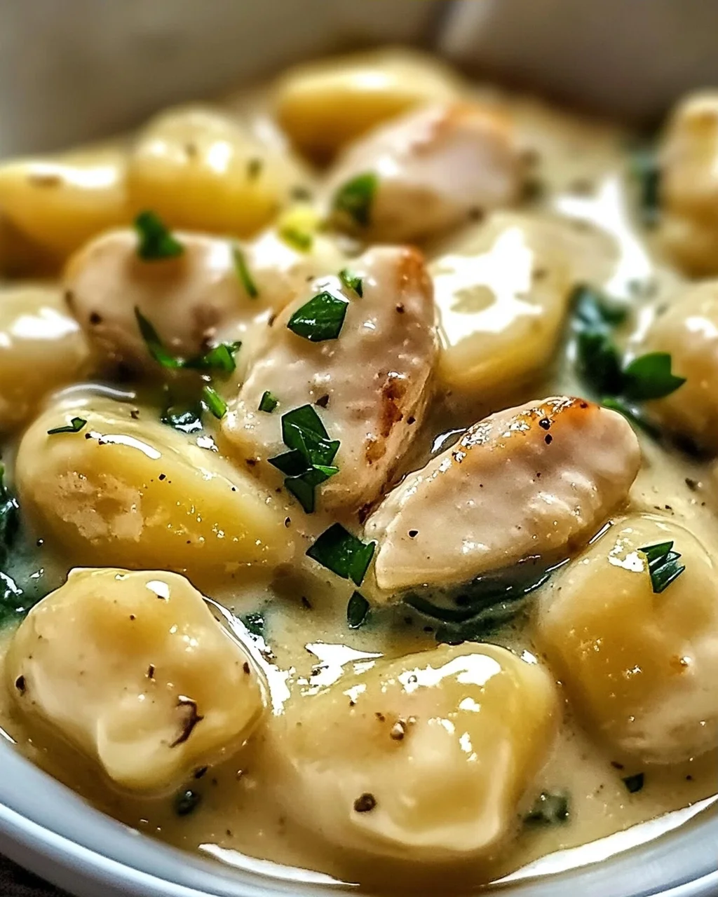 Cremige Zitronen-Hähnchen Gnocchi