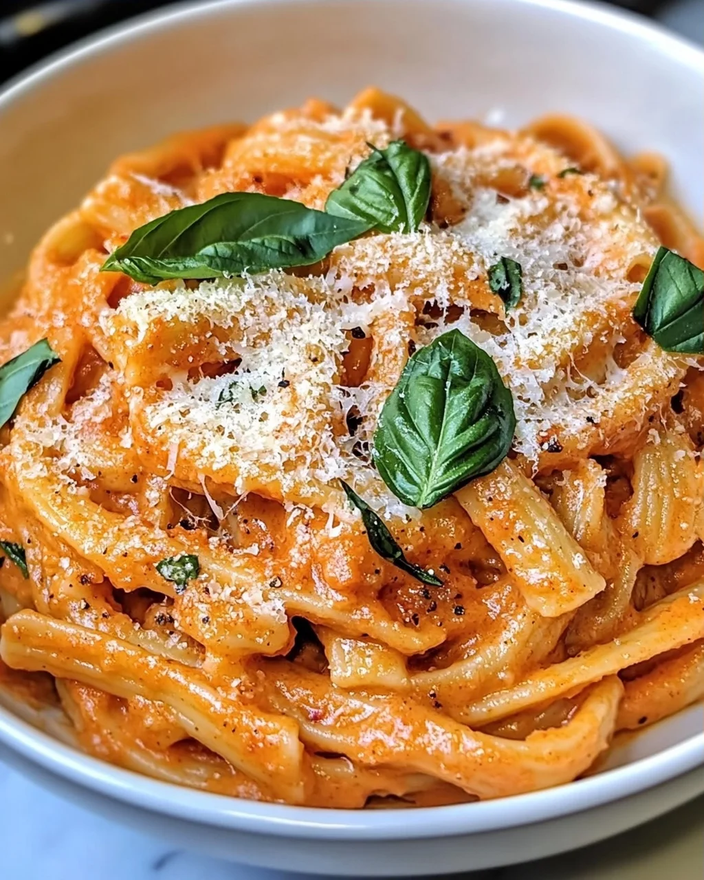 Cremige geröstete Paprika-Pasta für eine schnelle Freude