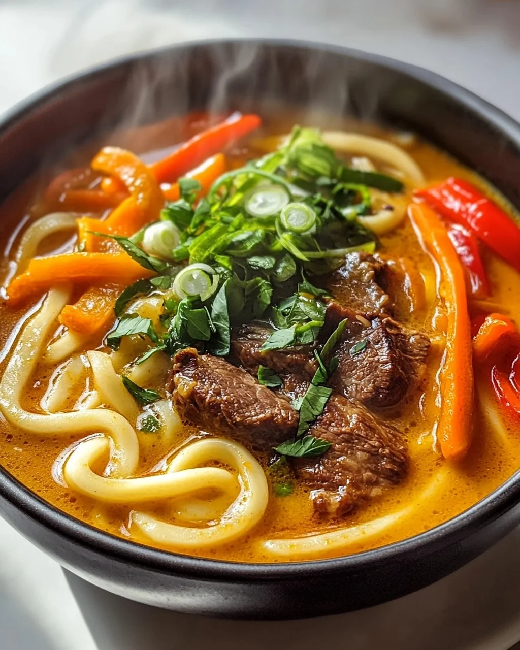 Curry Udon Ramen mit Karotten & Paprika – Schnell & Lecker!
