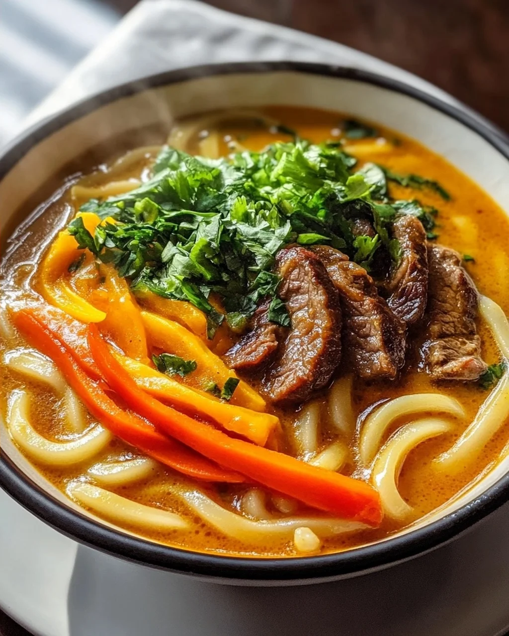 Curry Udon Ramen mit Karotten & Paprika – Schnell & Lecker!