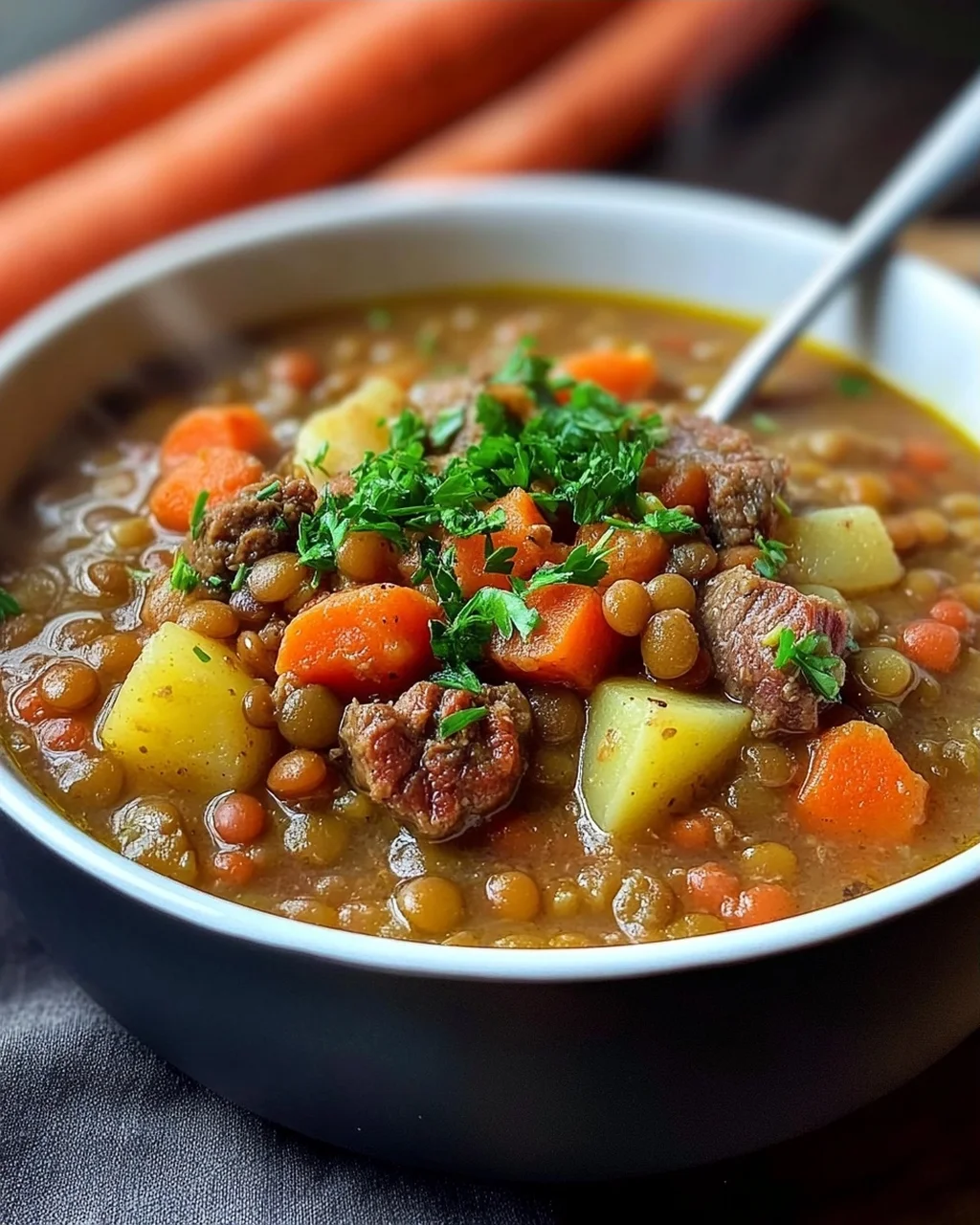 Einfache klassische Linsensuppe