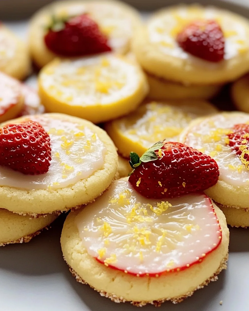 Erdbeer-Zitronen-Shortbread-Kekse mit Zitrus-Zesten Rezept
