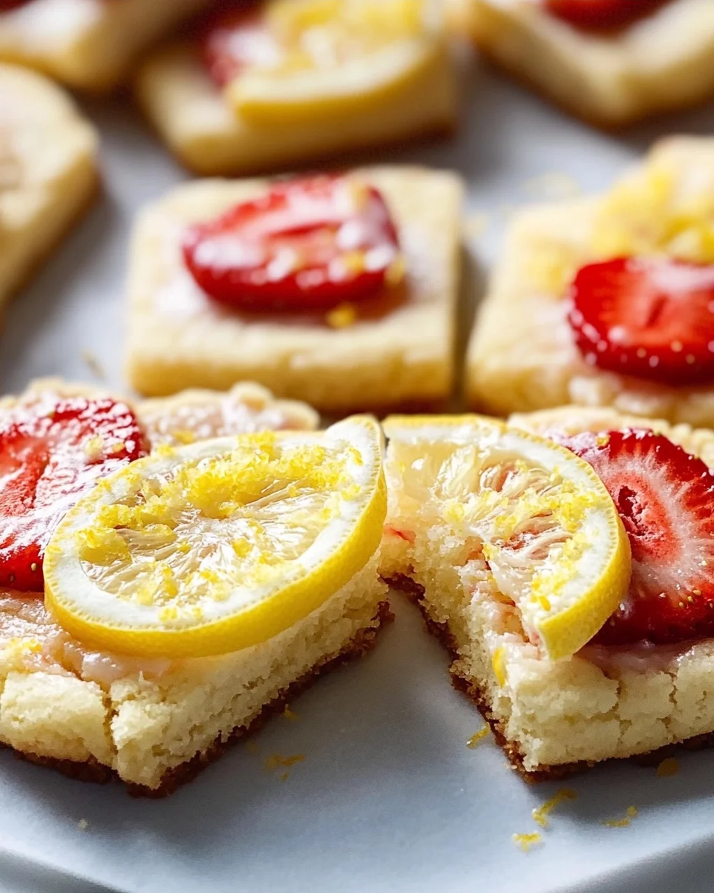 Erdbeer-Zitronen-Shortbread-Kekse mit Zitrus-Zesten Rezept