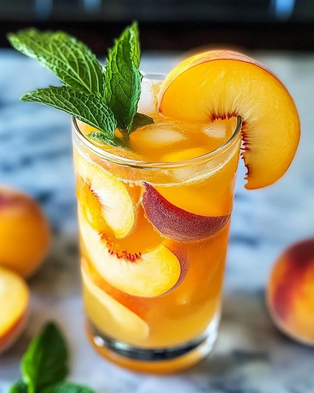 Erfrischende Pfirsich-Limonade für den Sommer