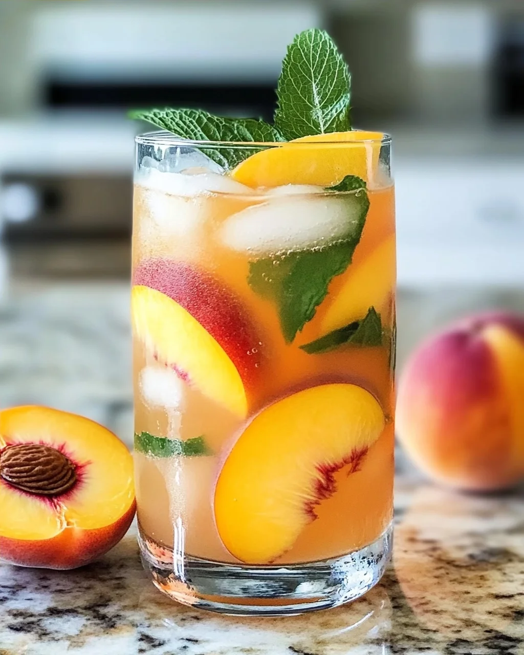 Erfrischende Pfirsich-Limonade für den Sommer