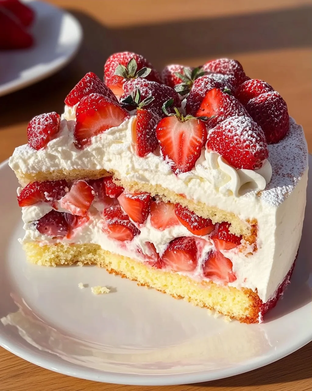 Fantakuchen mit Erdbeeren