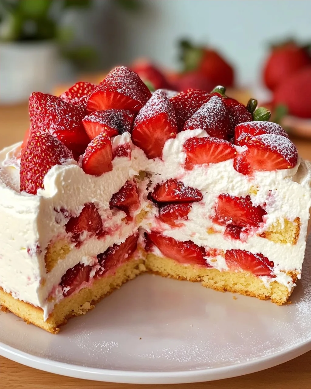 Fantakuchen mit Erdbeeren