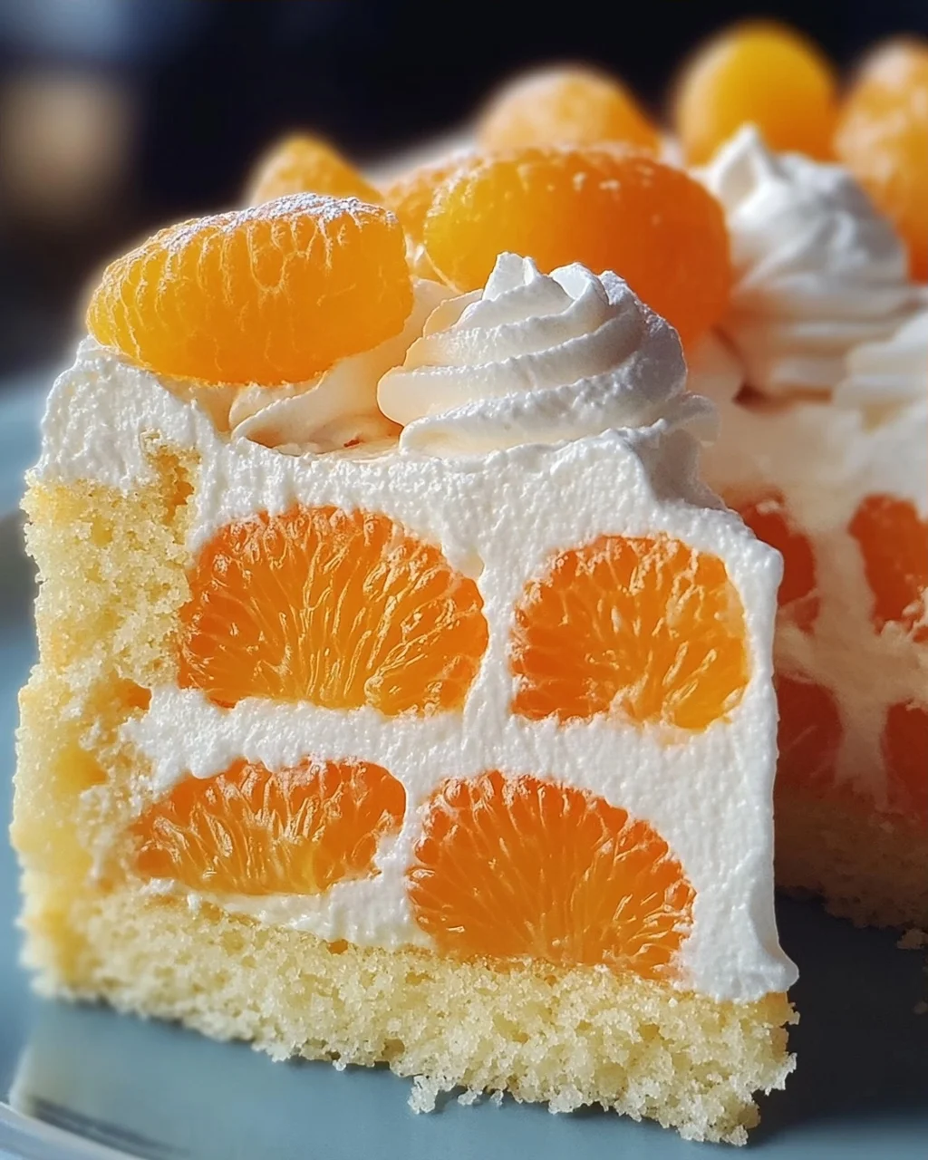 Fantakuchen mit Paradiescreme und Mandarinen