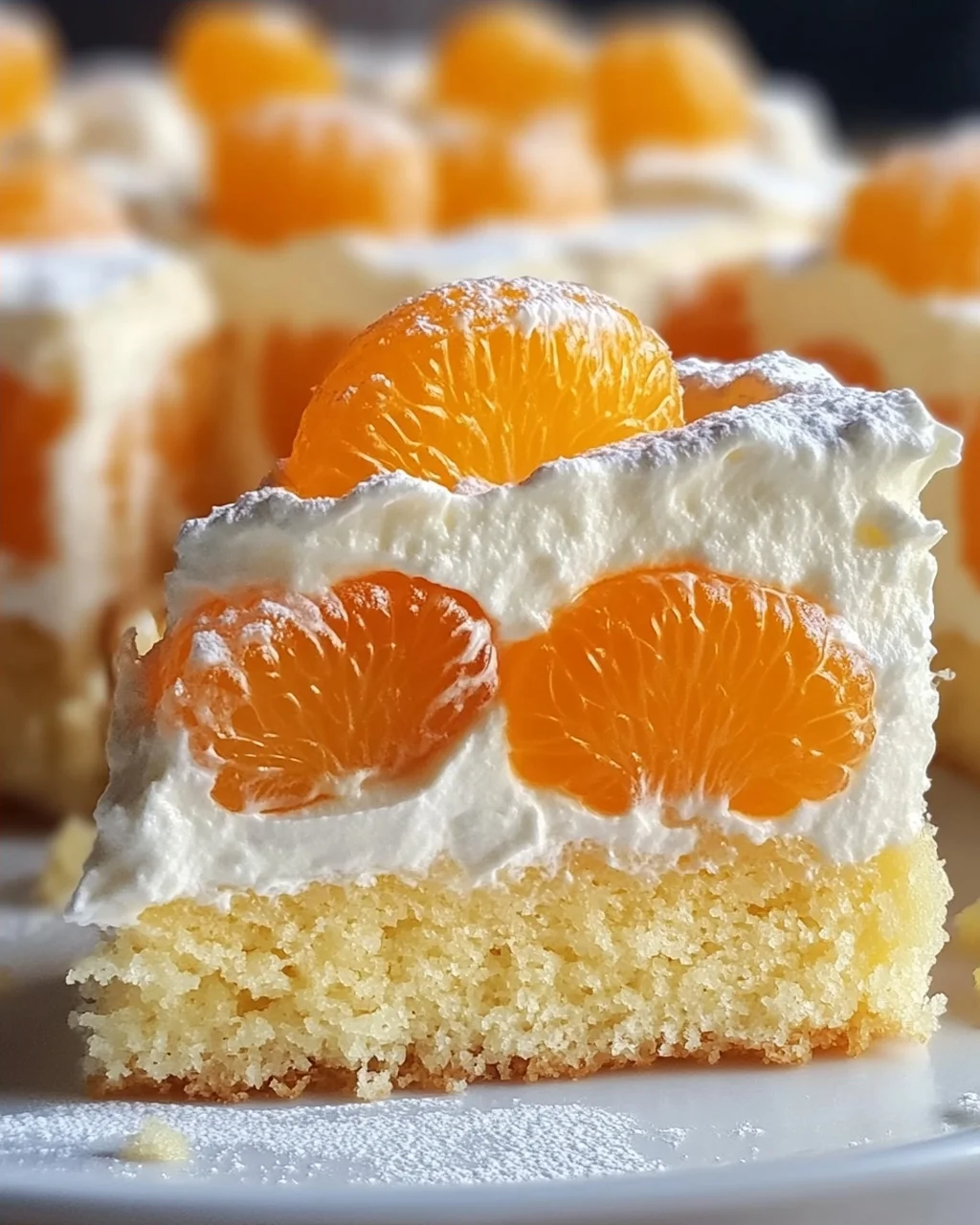 Fantakuchen mit Paradiescreme und Mandarinen