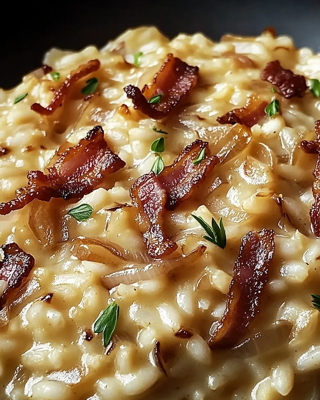 Französisches Zwiebel und Speck Risotto
