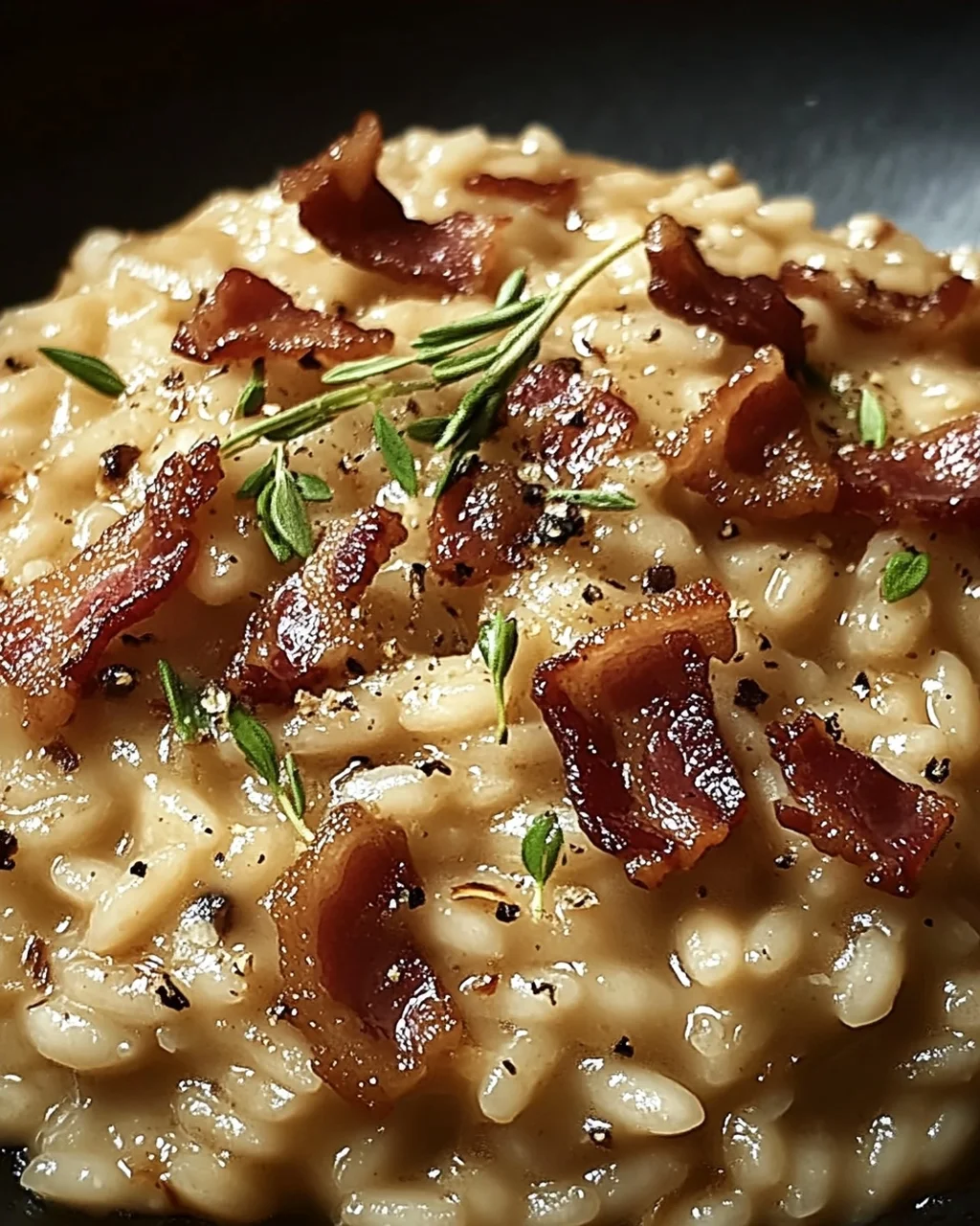 Französisches Zwiebel und Speck Risotto