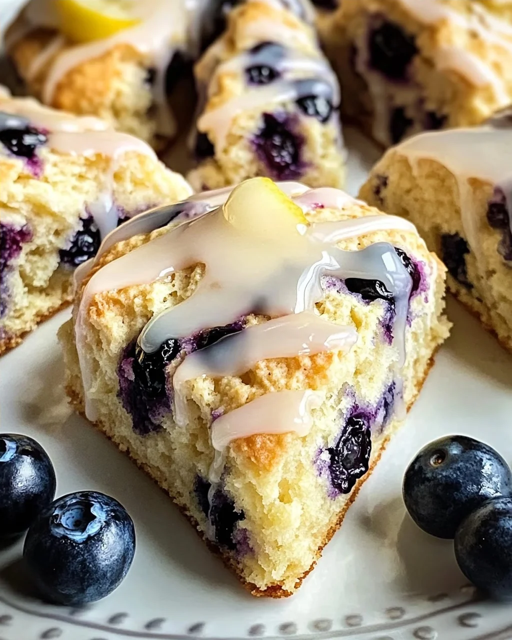 Fruchtige Blaubeer-Scones mit Zitronenguss