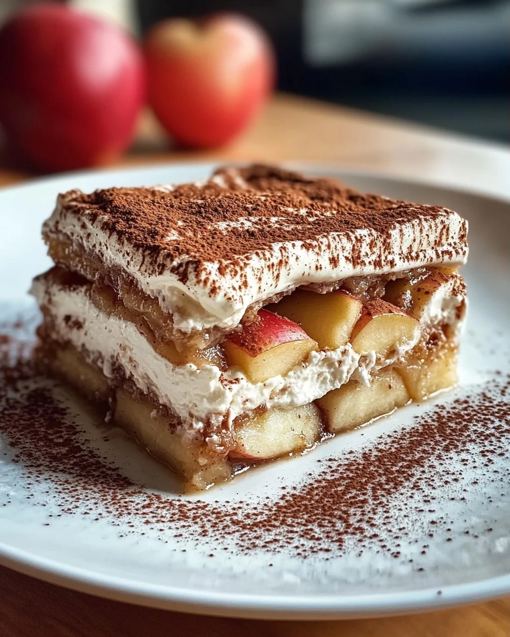 Fruchtiger Apfel Tiramisu ohne Ei