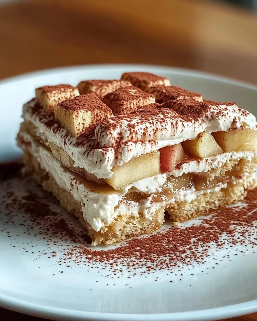 Fruchtiger Apfel Tiramisu ohne Ei