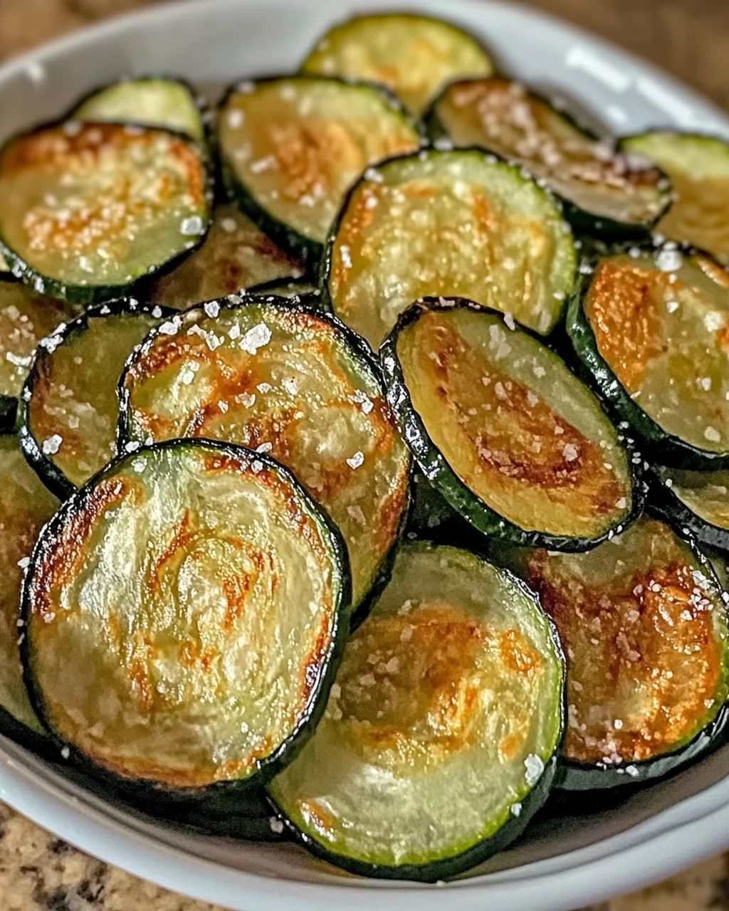 Gebratene Gurkenchips mit Salz- und Essiggeschmack