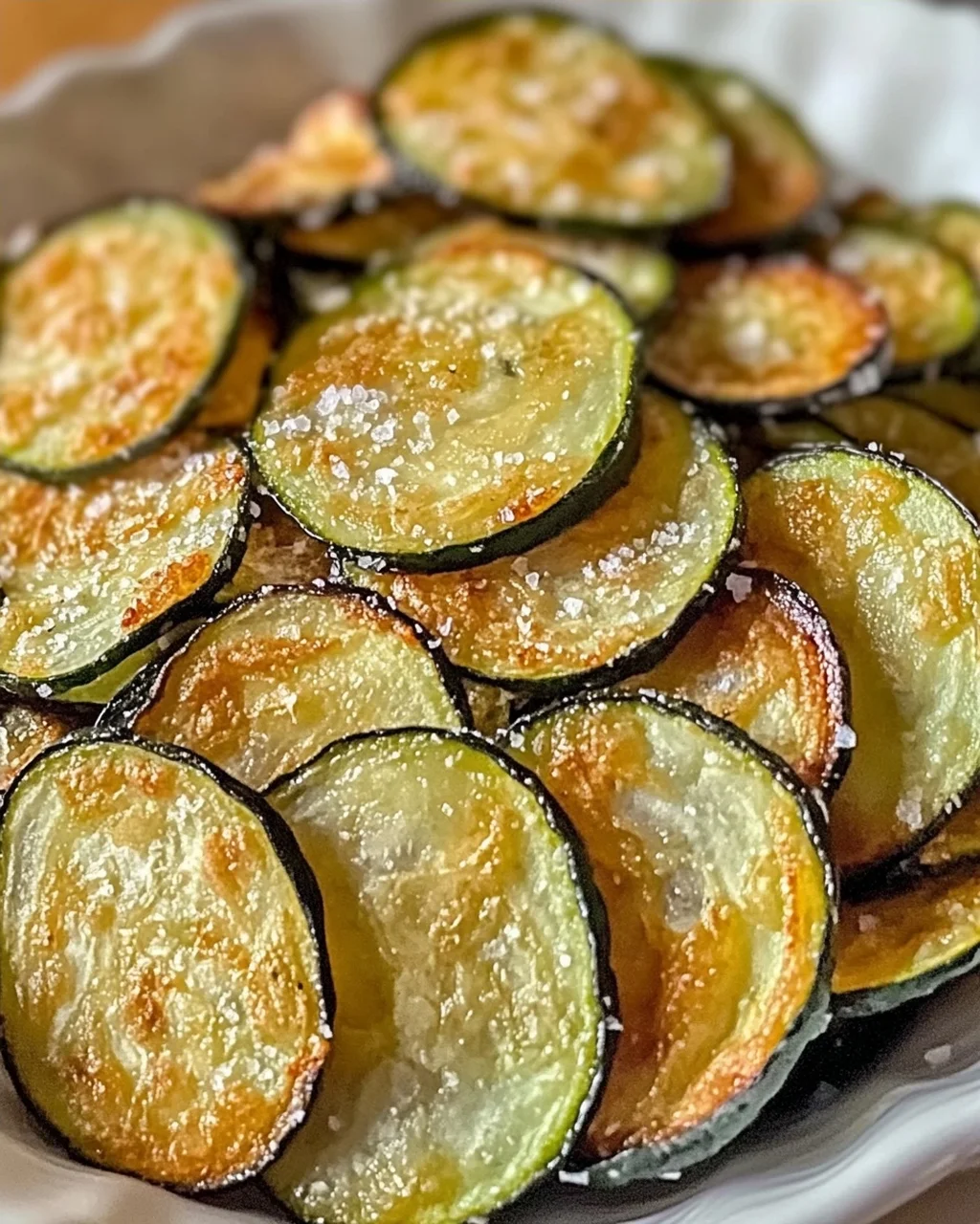 Gebratene Gurkenchips mit Salz- und Essiggeschmack