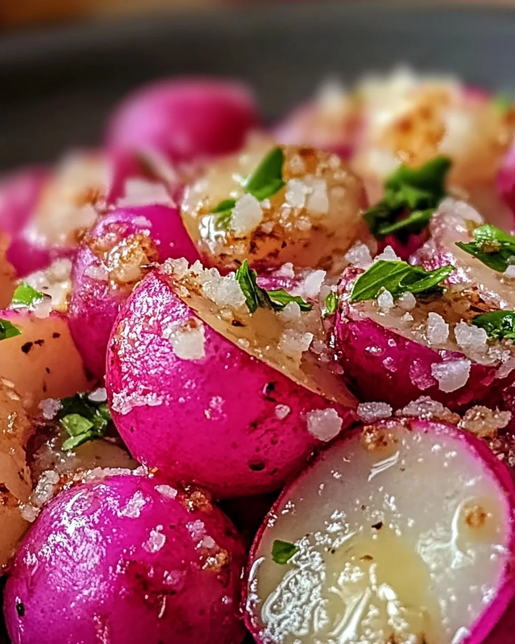 Geröstete Radieschen mit Butter und Meersalz leicht gemacht