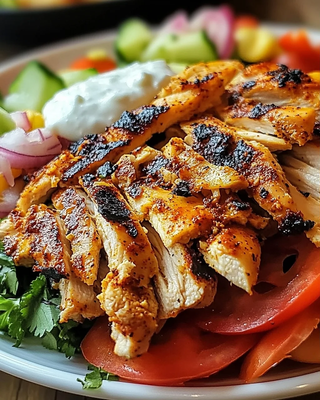 Geröstetes Hähnchen Shawarma Gyros