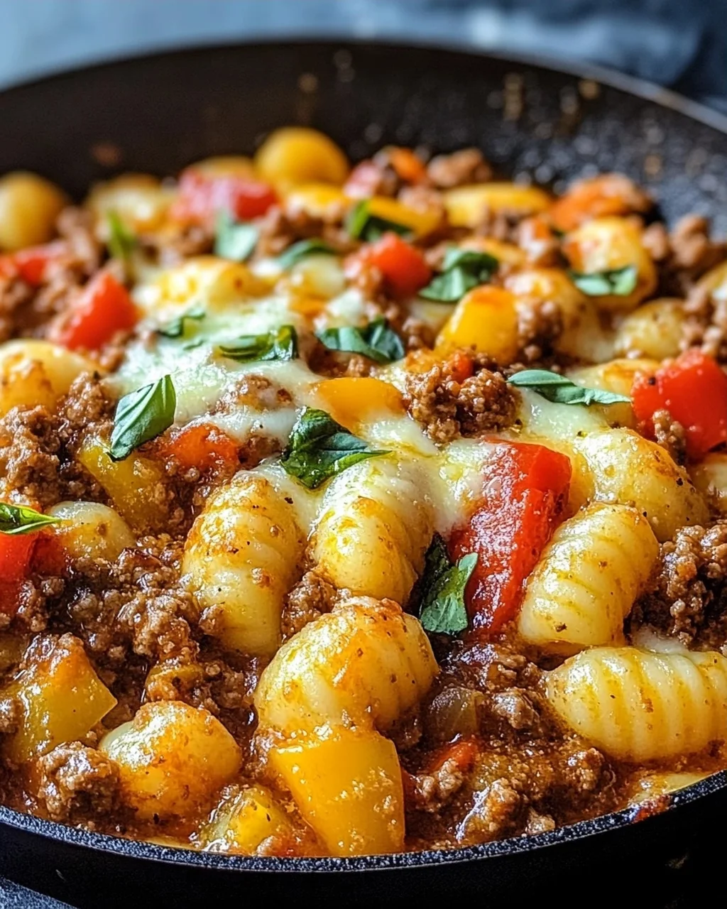 Gnocchi Pfanne mit Hackfleisch und Paprika