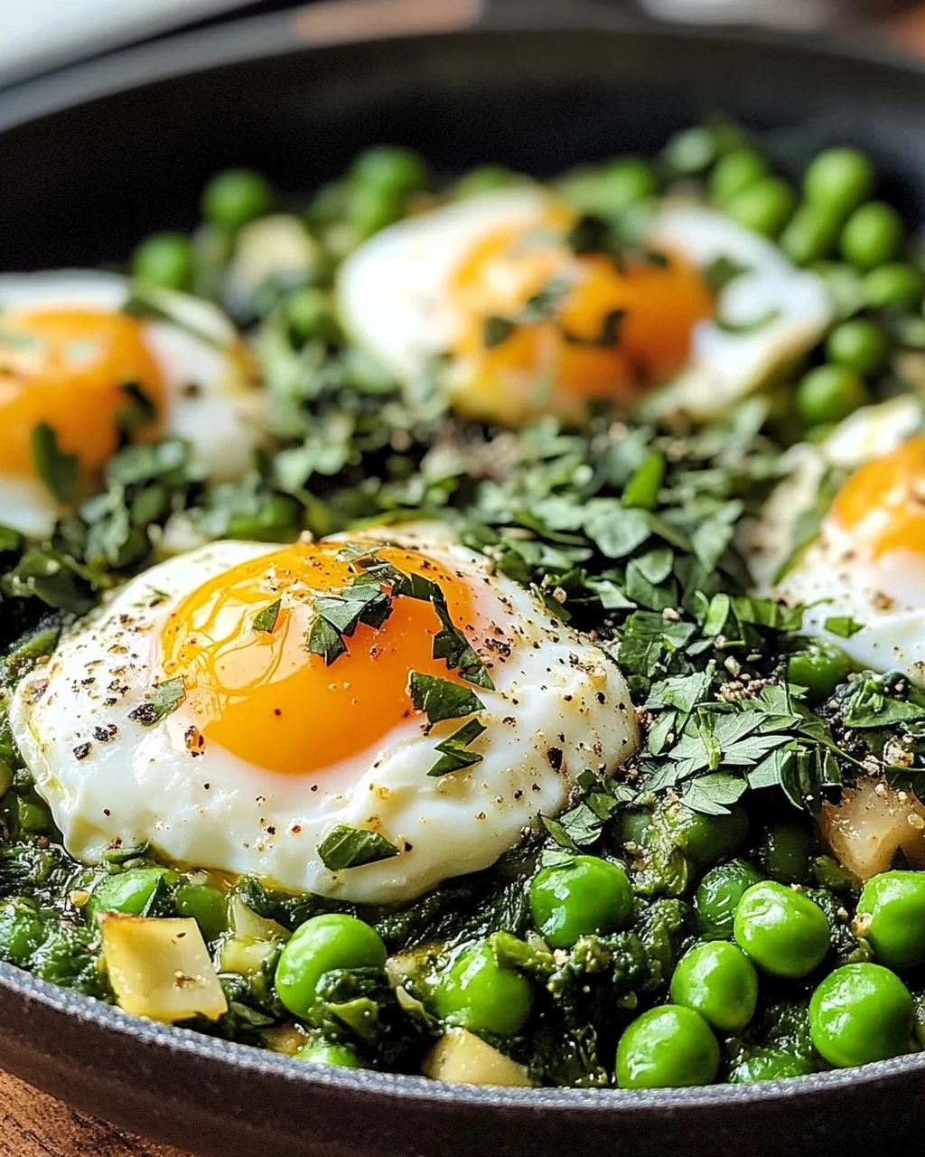 Grüne Shakshuka mit frischen Gemüsen genießen