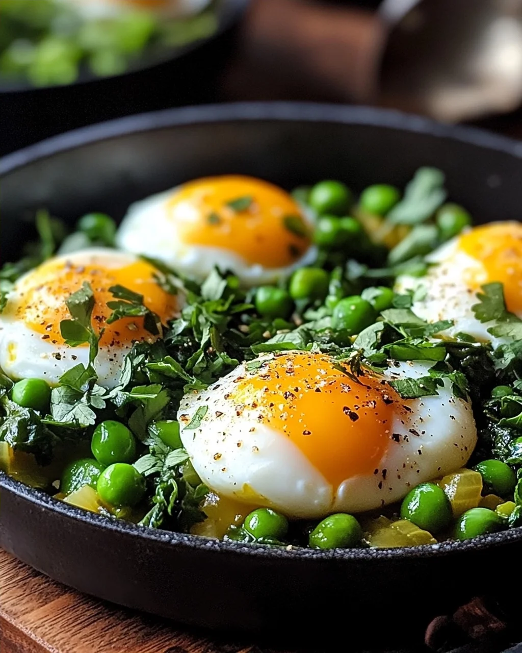 Grüne Shakshuka mit frischen Gemüsen genießen