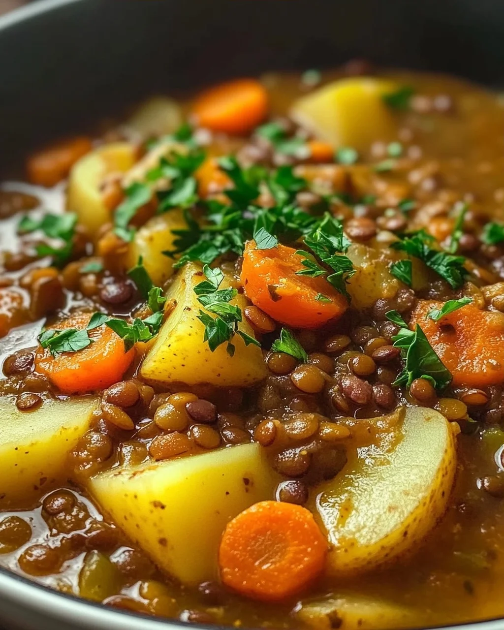 Hearty Lentil Potato Stew Delight