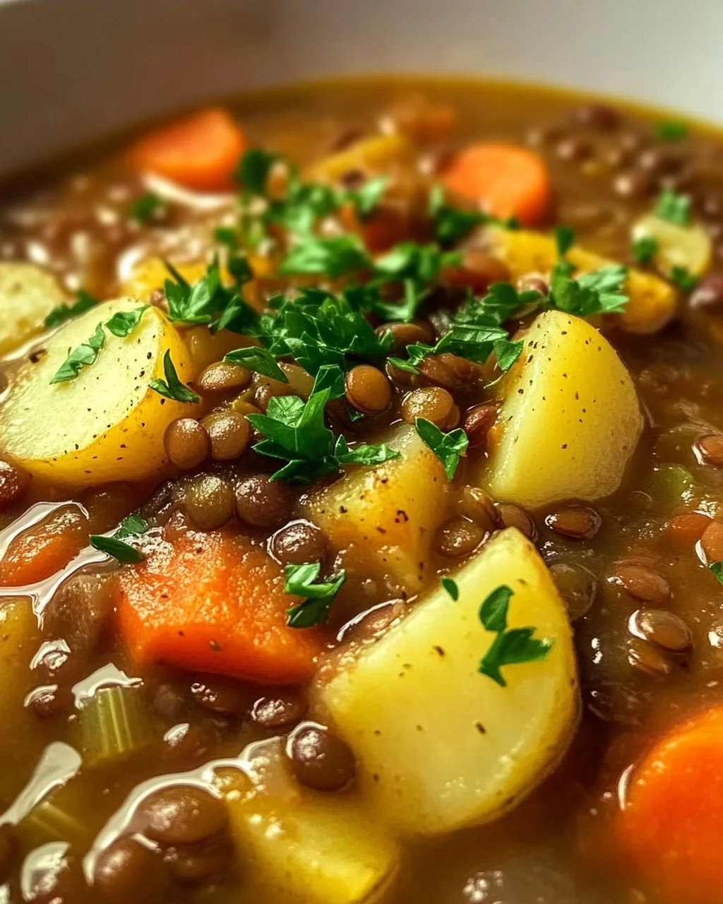 Hearty Lentil Potato Stew Delight