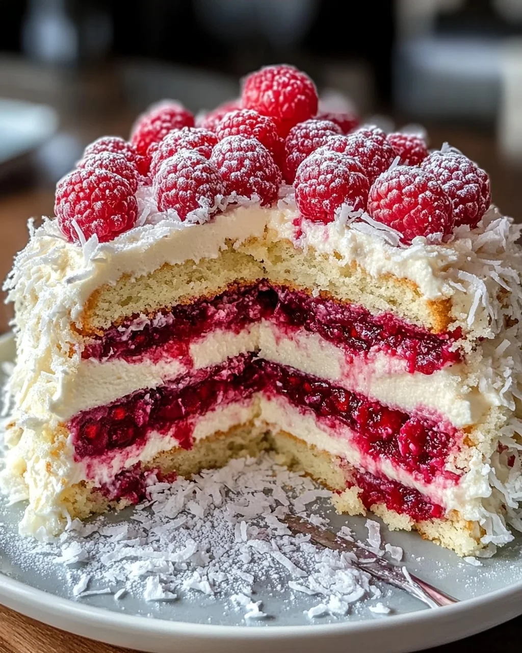 Himbeer-Raffaello-Torte ohne Gelatine
