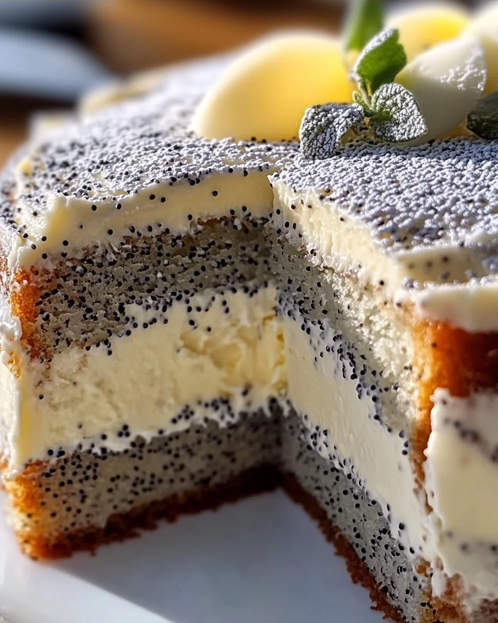Himmlische Mohn Eierlikörtorte mit Mascarpone