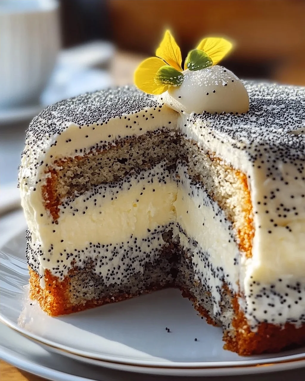 Himmlische Mohn Eierlikörtorte mit Mascarpone
