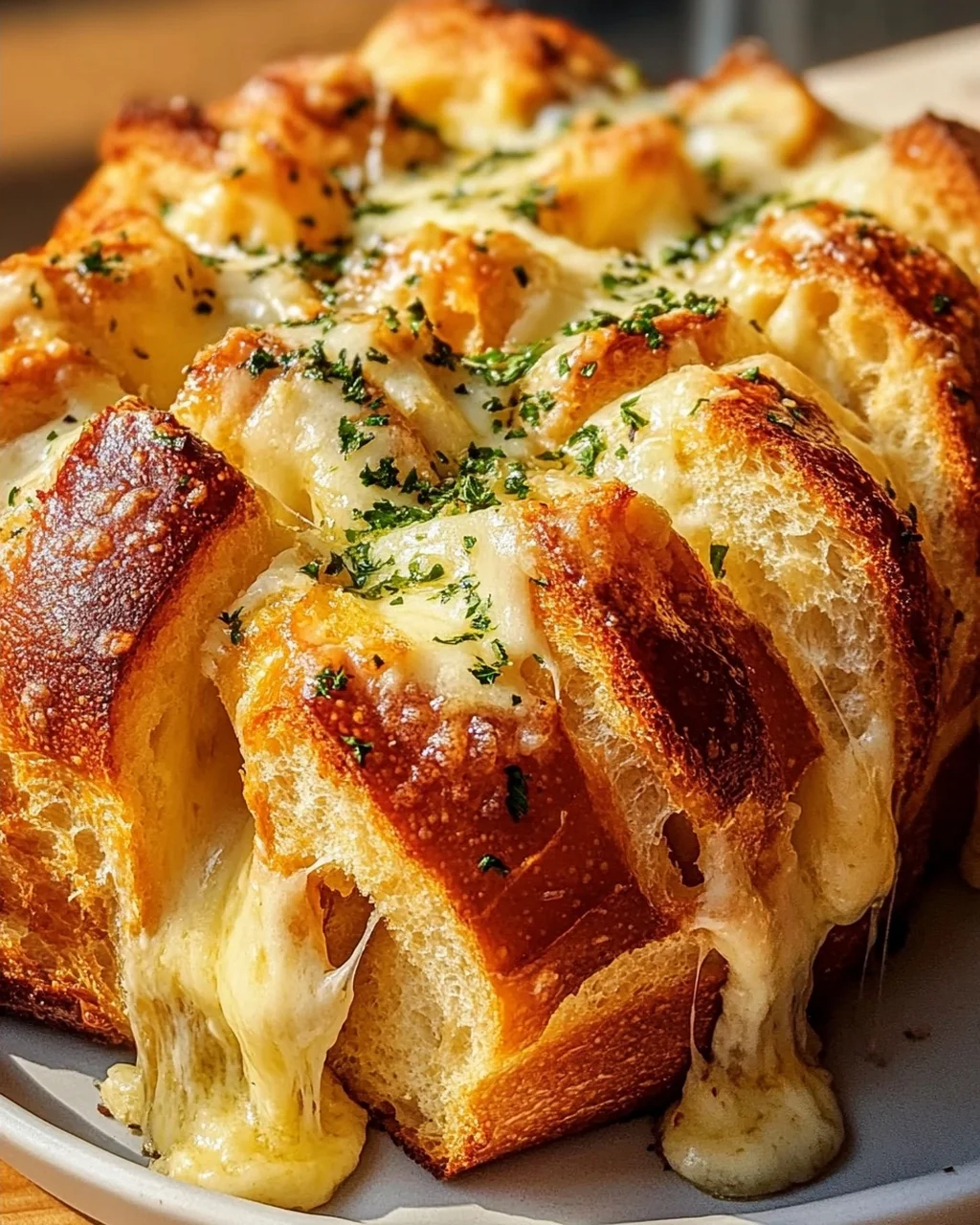 Käse-Zupfbrot mit Knoblauchbutter
