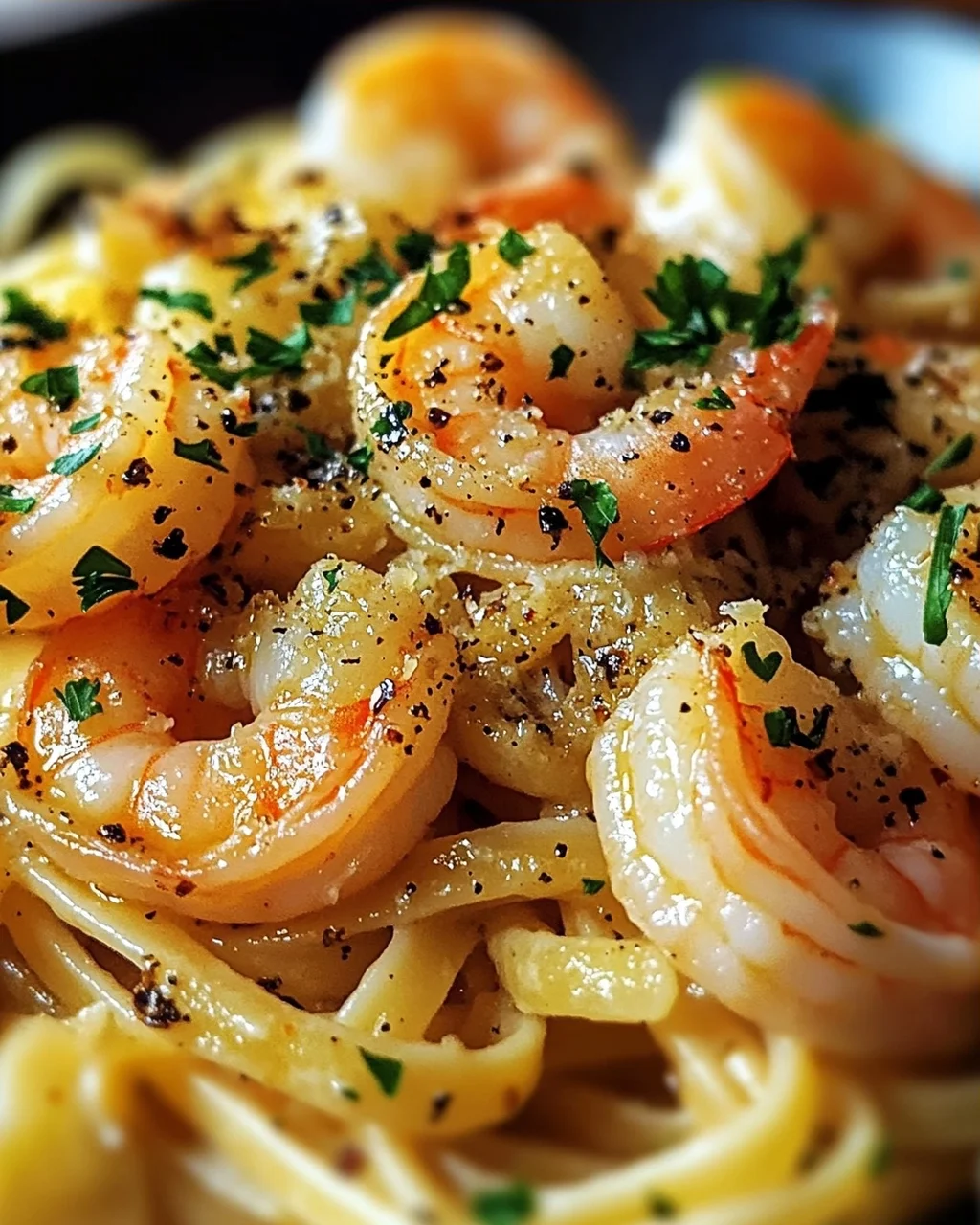 Knoblauch-Butter-Shrimp Pasta