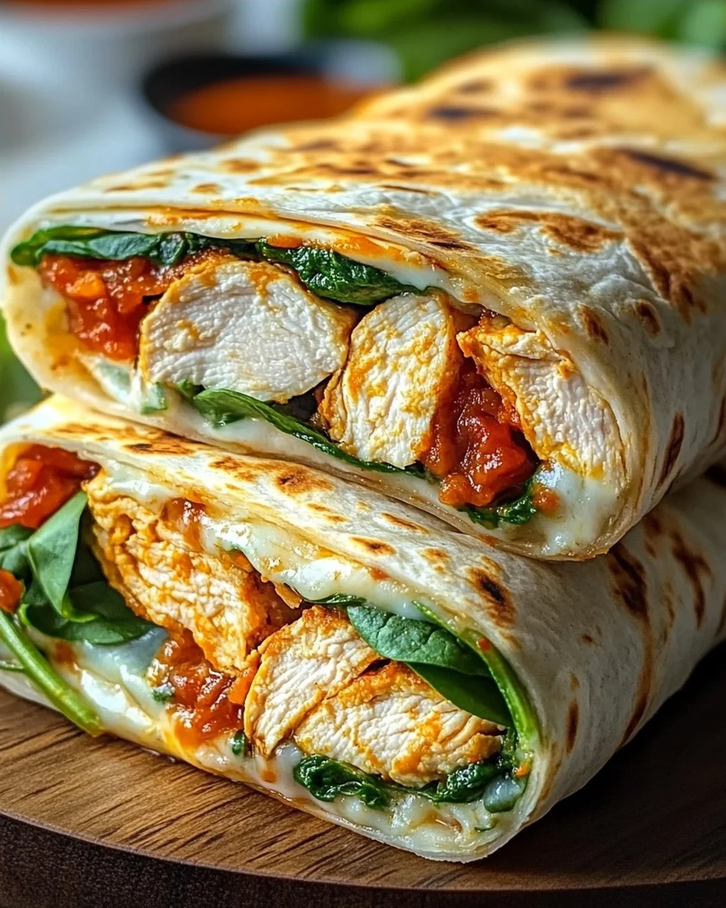 Knusprige Air Fryer Hähnchen-Mozzarella Wraps