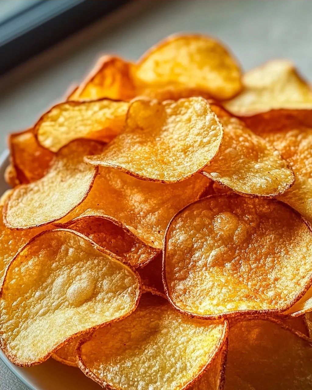 Knusprige Kartoffelchips aus der Heissluftfritteuse