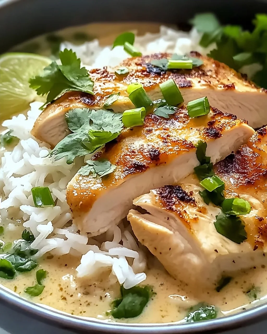 Kokosnuss-Hühnchen-Brühe-Reis für gemütliche Abende