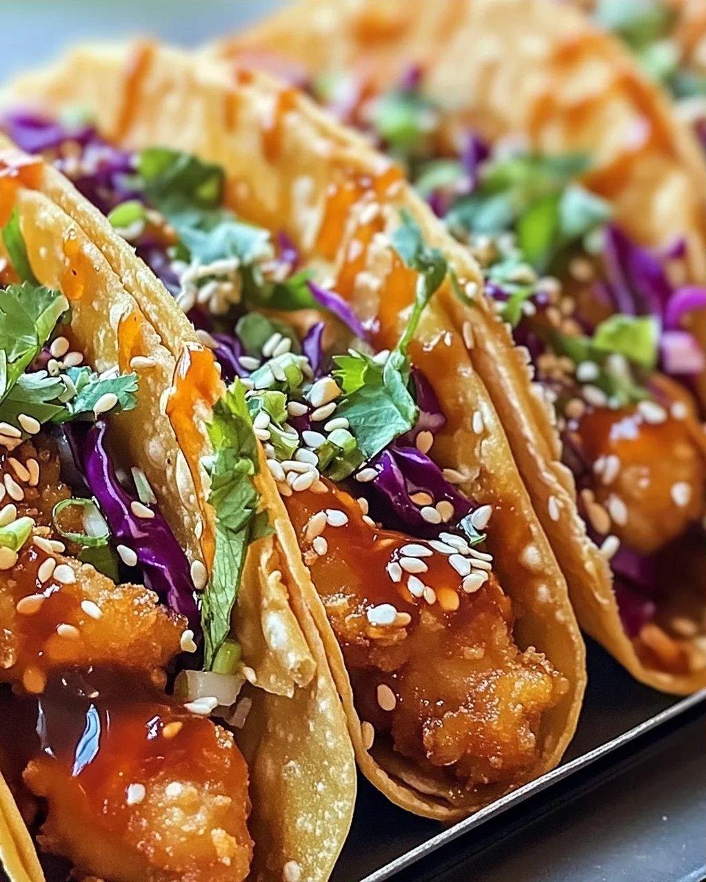 Krosse Hähnchen Wonton Tacos in 30 Minuten