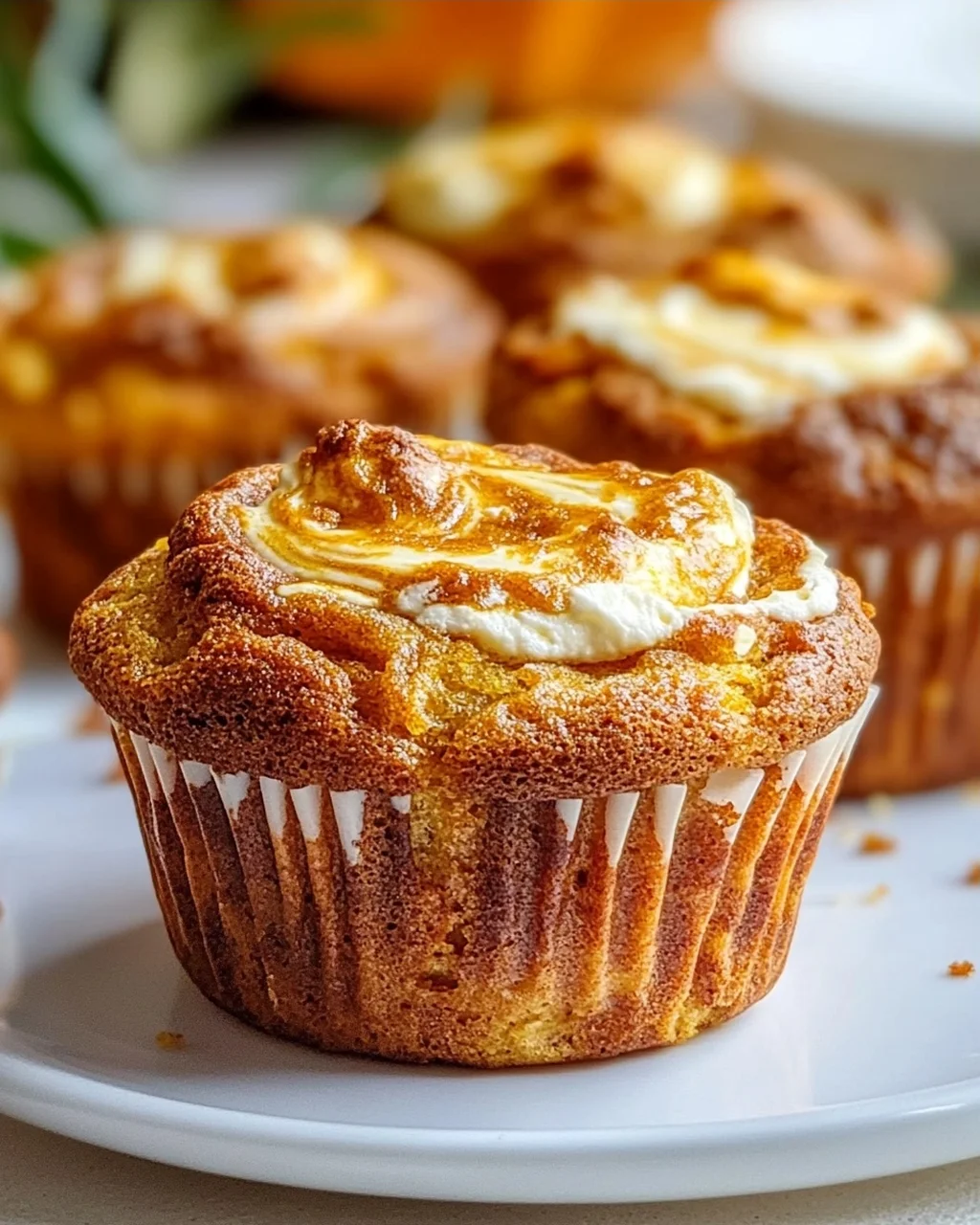 Kürbis Frischkäse Swirl Muffins: Saftig & unwiderstehlich!