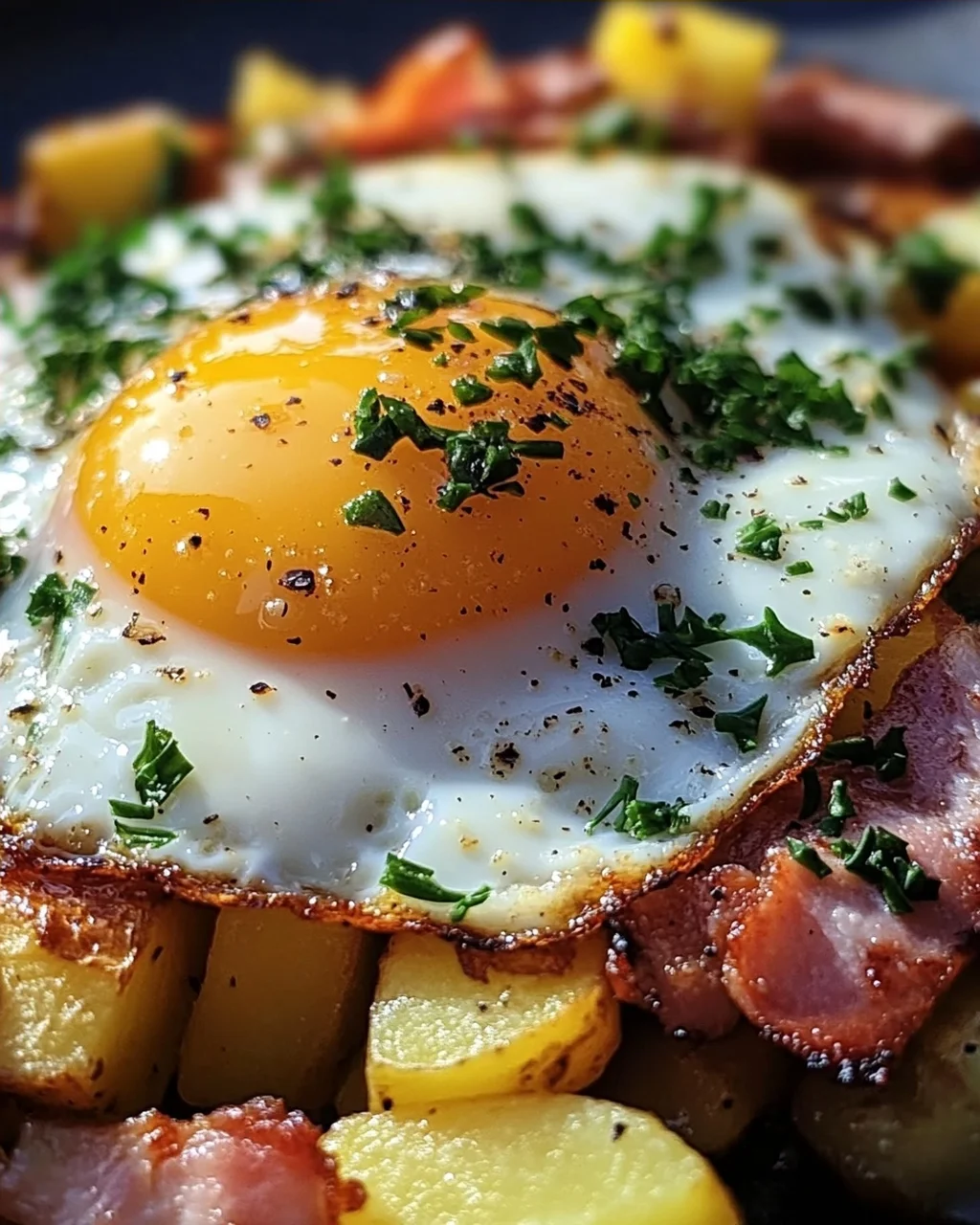 Leberkäse-Kartoffel-Pfanne mit Spiegelei von FrlM