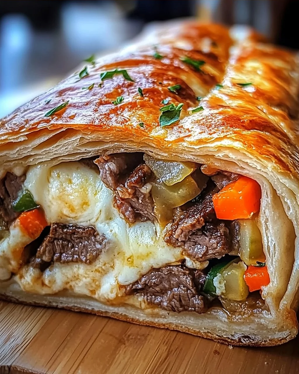 Mozzarella Käse Steak Stromboli für die ganze Familie