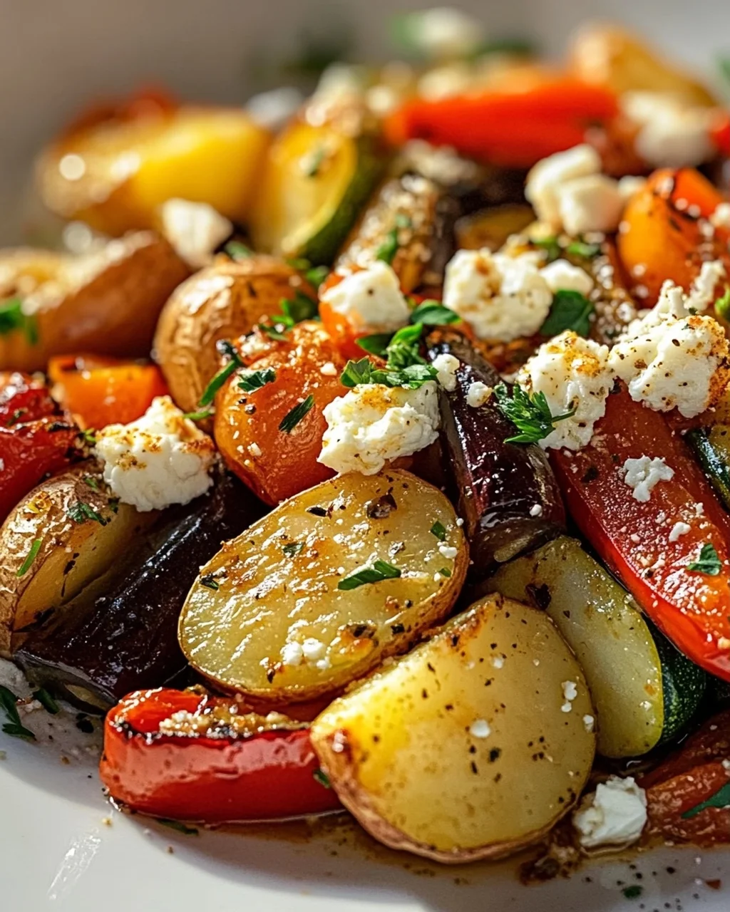 Ofengemüse: Kartoffeln, Feta & Knoblauch – rustikal & aromatisch