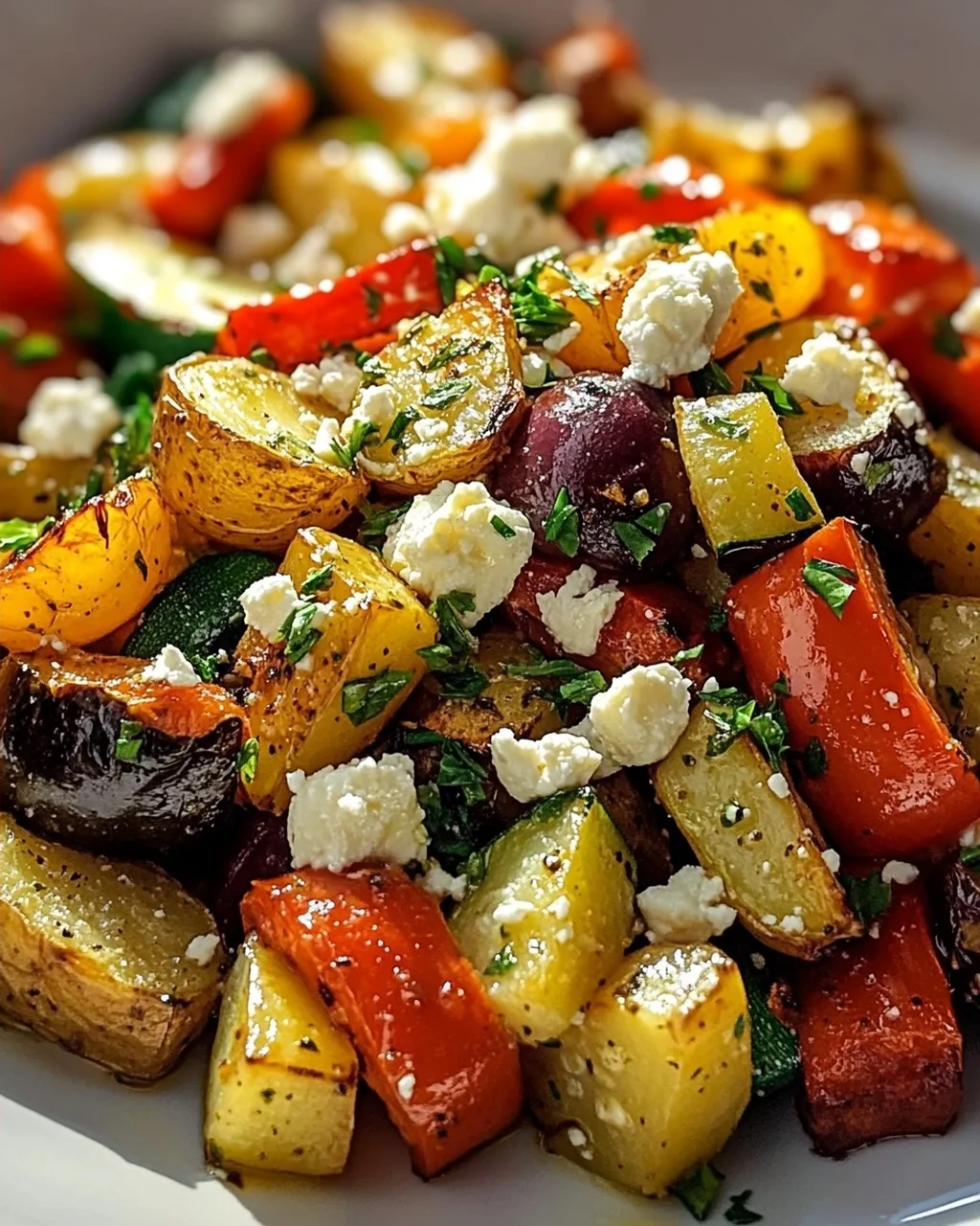 Ofengemüse: Kartoffeln, Feta & Knoblauch – rustikal & aromatisch