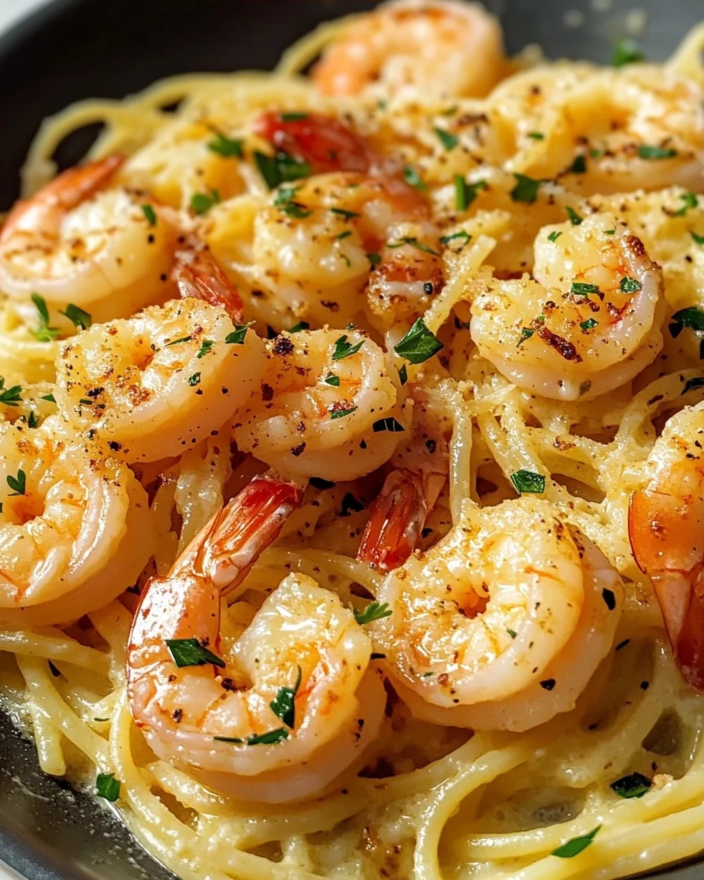 One Pan Marry Me Garnelen Pasta mit Knoblauchbutter Rezept
