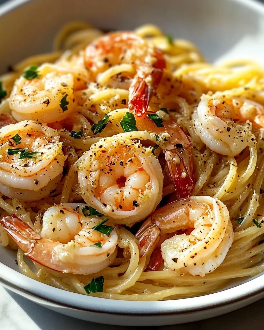 One Pan Marry Me Garnelen Pasta mit Knoblauchbutter Rezept
