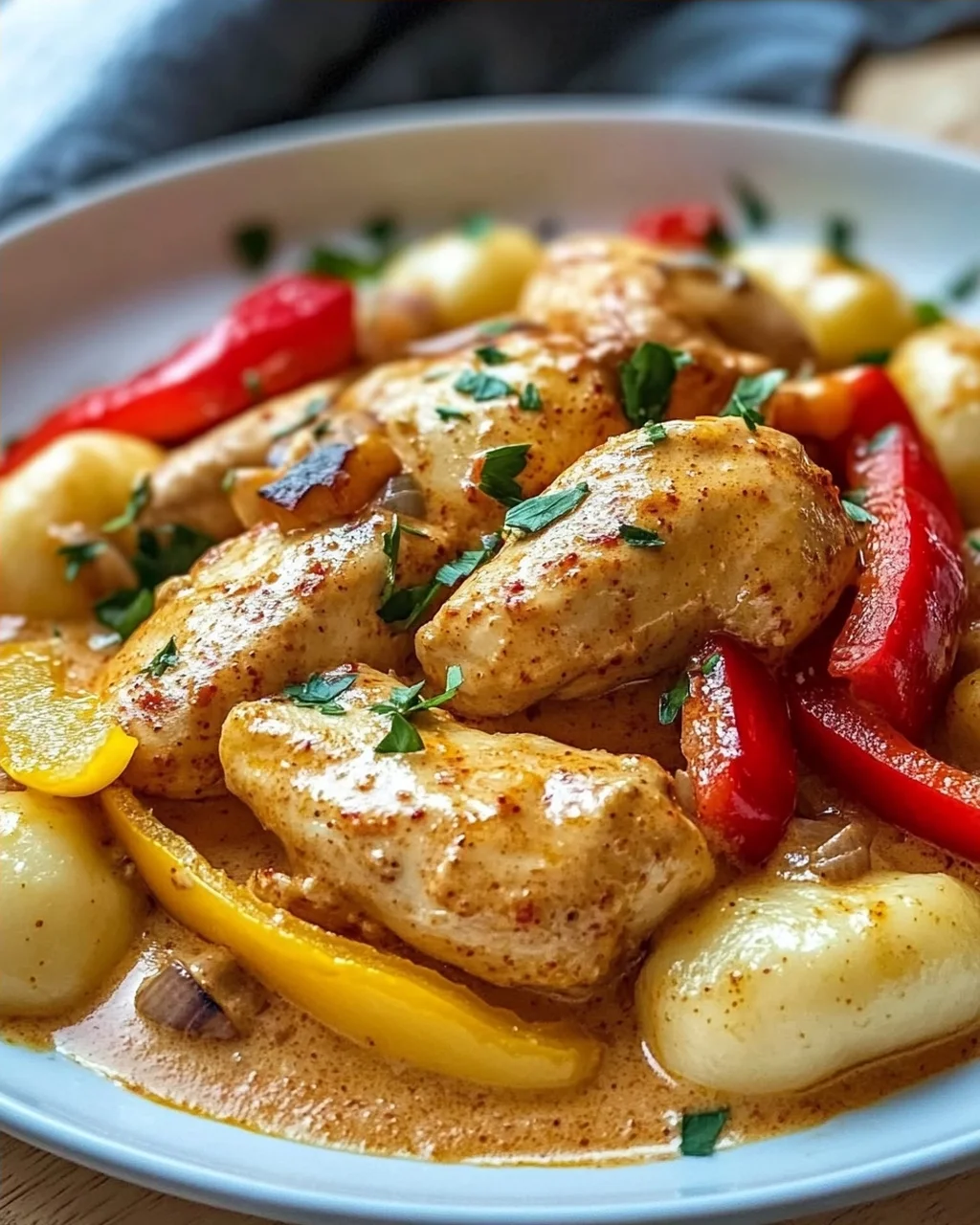 Paprika Sahne Hähnchen mit Gnocchi – Ein Genuss für Feinschmecker!