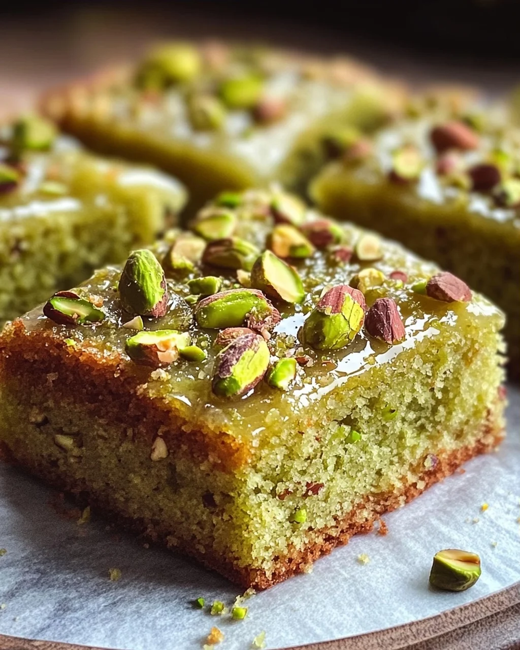 Pistazienkuchen mit Zitrone und Mandeln