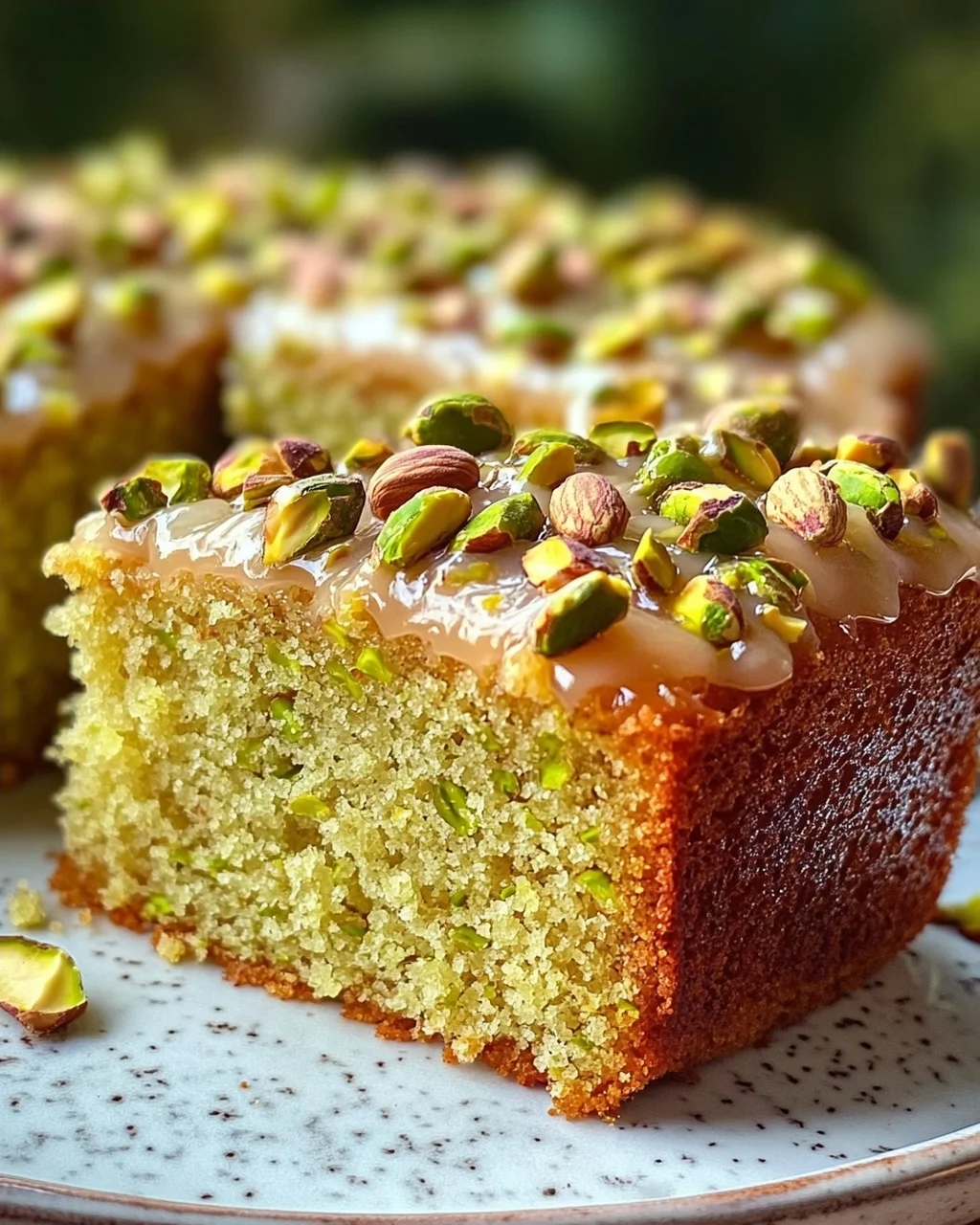 Pistazienkuchen mit Zitrone und Mandeln