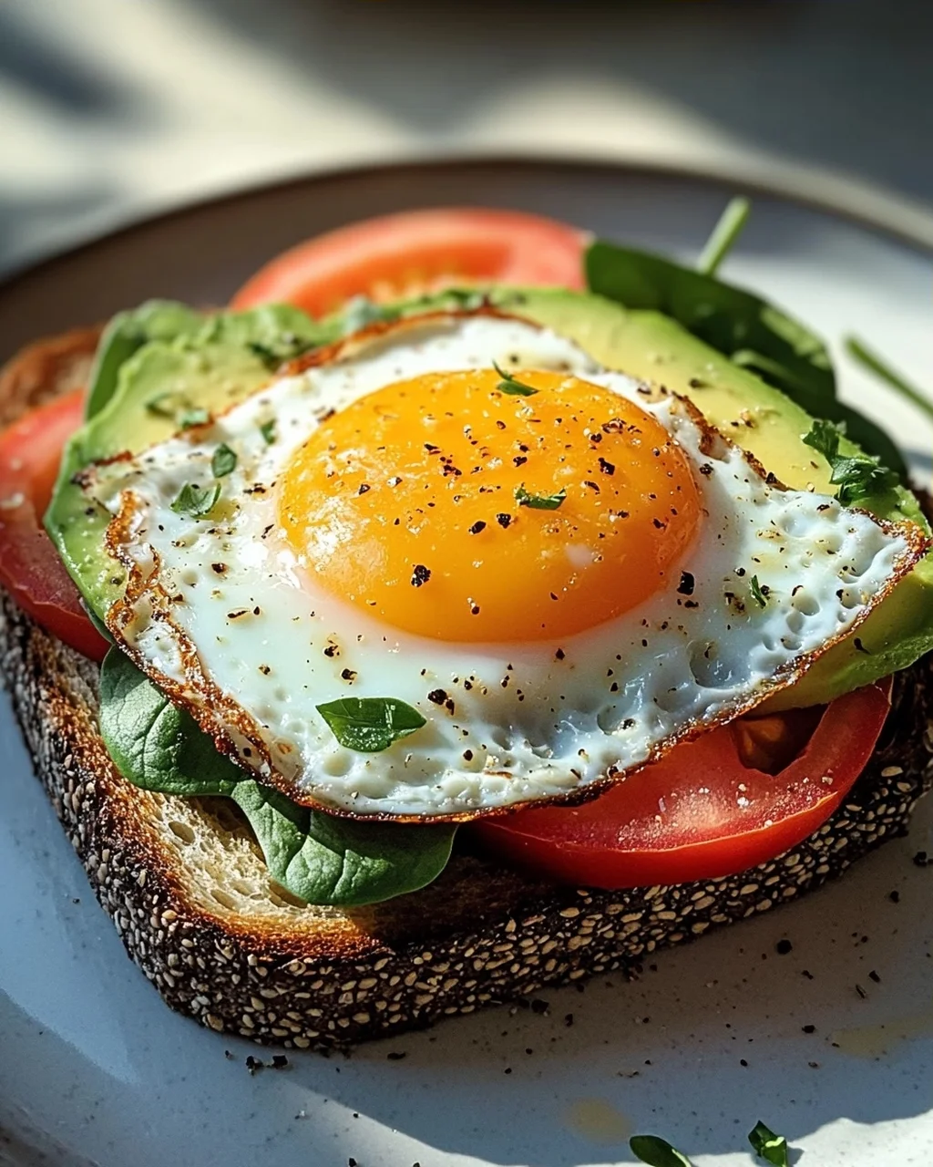 Powerschnitte with Fried Egg